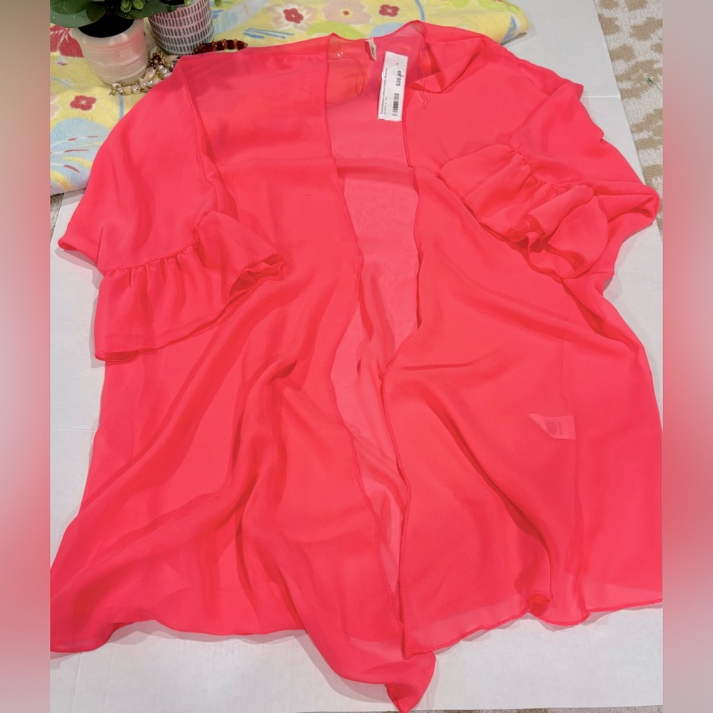 Lilypad Neon Pink Beach Coverup Breezy Woman’s Size M